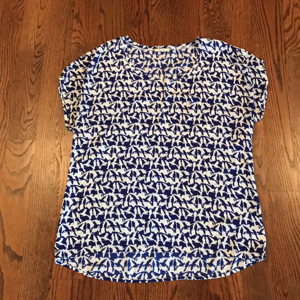Pleione Short Sleeve Printed Dolman Top